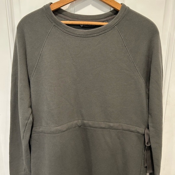 Athleta Women’s Studio Cinch Sweatshirt Dress Gray Heather comfort-core, small - Picture 2 of 7